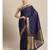 Blue woven Silk blend saree with blouse