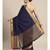 Blue woven Silk blend saree with blouse