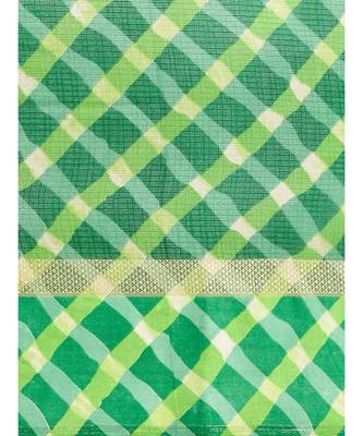 Green printed Silk blend saree with blouse 5