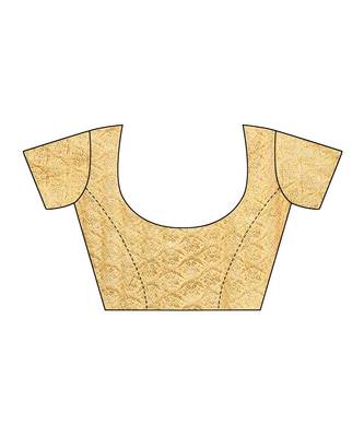 Yellow woven Chiffon saree with blouse 4