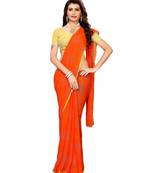 Orange woven Chiffon saree with blouse