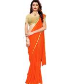 Orange woven Chiffon saree with blouse