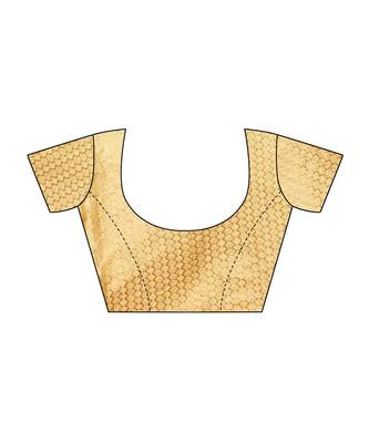 Orange woven Chiffon saree with blouse 4