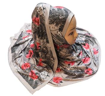 Justkartit Jersey Stretchable Material Casual Wear Floral Printed Hijab Scarf Dupatta 1