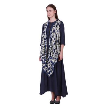Blue Plain Cotton Kurti 2