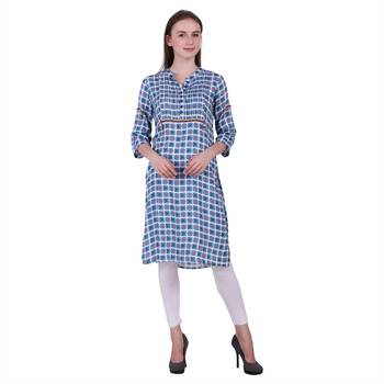 Multicolor Printed Rayon Kurti 1