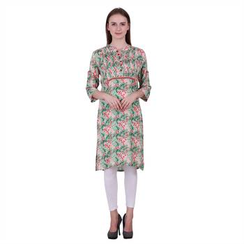 Multicolor Printed Rayon Kurti 1