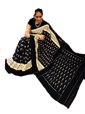 Khaatu Bagru Print Cotton Mulmul Saree With Blouse 1