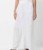 Women's Soild White Flarred Palazzo