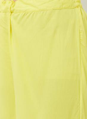 Women's Soild Yellow Flarred Palazzo 5