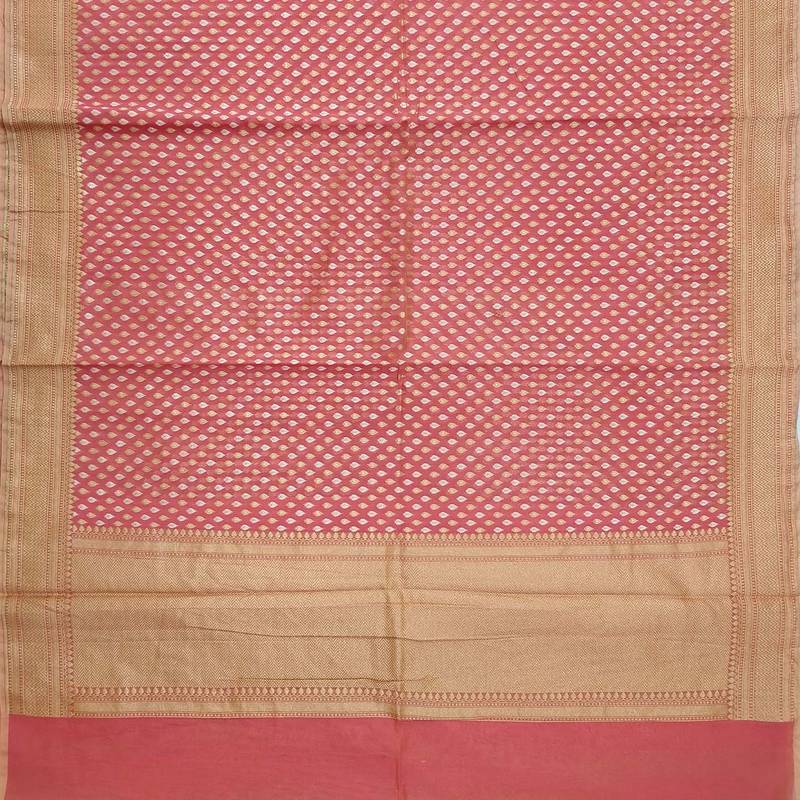 red woven cotton saree with blouse