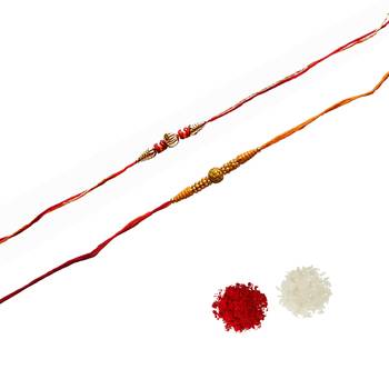 Designer Rakhi Combo of 2 Rakhi :: Roli Tika 2