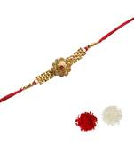 Beautiful Designer Golden Bracelet Rakhi :: Roli Tika for Brother