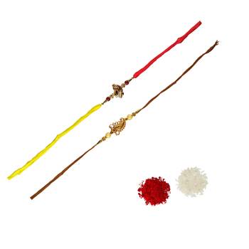 Combo of 2 Beautiful Ethnic Rakhi :: Roli Tika 2