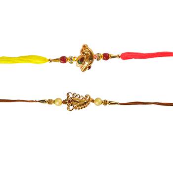 Combo of 2 Beautiful Ethnic Rakhi :: Roli Tika 3