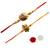 Beautiful Meenakari Rakhi Set of Lord Ganesha and Shri Baanke Bihari Ji :: Roli Tika for Brother