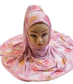Justkartit Women'S Occasion Wear Pink Color Jersey Stretchable Material Hijab Scarf Dupatta