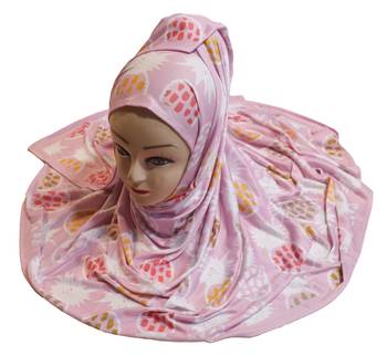 Justkartit Women'S Occasion Wear Pink Color Jersey Stretchable Material Hijab Scarf Dupatta 3