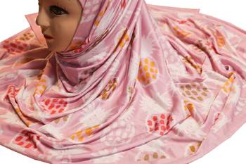 Justkartit Women'S Occasion Wear Pink Color Jersey Stretchable Material Hijab Scarf Dupatta 5