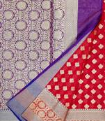 red woven banarasi saree with blouse