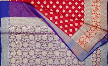 red woven banarasi saree with blouse 2
