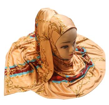 Justkartit Women'S Occasion Wear Jersey Stretchable Material Printed Hijab Scarf Dupatta 4