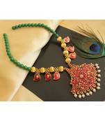Beautiful Kemp Green Pearl Designer Necklace Set