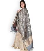 Grey Silk Banarasi Dupatta