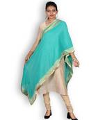 Sea Green Pure Georgette Banarasi Dupatta