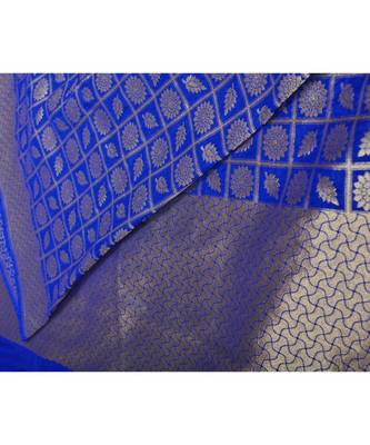 Blue Banarasi Silk Dupatta 3