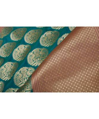 Green & Pink Pure Banarasi Silk Dupatta 3