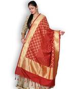 Red Pure Banarasi Silk Dupatta