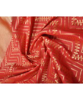 Red Pure Banarasi Silk Dupatta 3