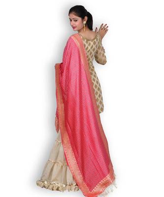 Red Banarasi Khaddi Chiffon Dupatta 3