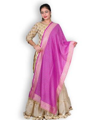Purple Banarasi Khaddi Chiffon Dupatta 1
