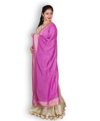 Purple Banarasi Khaddi Chiffon Dupatta 2