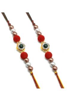 Multicolor Jewellery Designer Fancy Stylish Beautiful Combo (Set Of 2) Rakhi For Brother