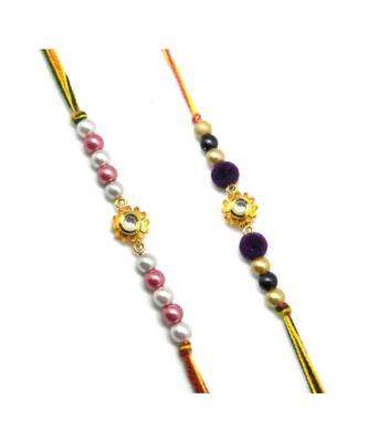 Multicolor Jewellery Designer Fancy Stylish Beautiful Combo (Set Of 2) Rakhi For Brother 1
