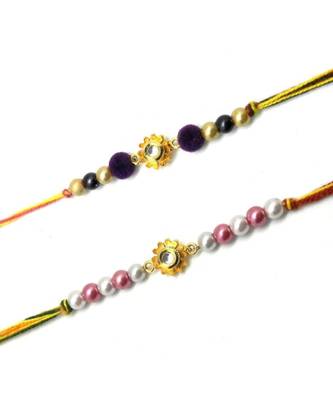 Multicolor Jewellery Designer Fancy Stylish Beautiful Combo (Set Of 2) Rakhi For Brother 2