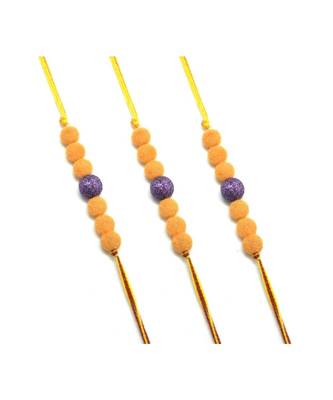 Multicolor Jewellery Designer Fancy Stylish Beautiful Combo (Set Of 3) Rakhi For Brother 1