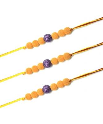 Multicolor Jewellery Designer Fancy Stylish Beautiful Combo (Set Of 3) Rakhi For Brother 2