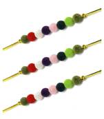 Multicolor Jewellery Designer Fancy Stylish Beautiful Combo (Set Of 3) Rakhi For Brother
