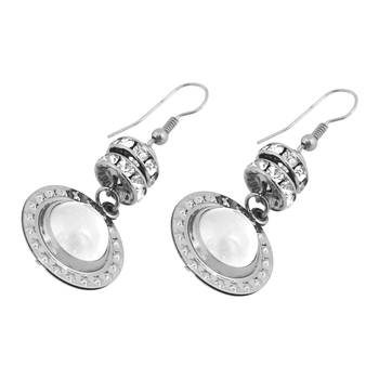 Grey Color Pearl Earing Round Design For Womens & Girls 3