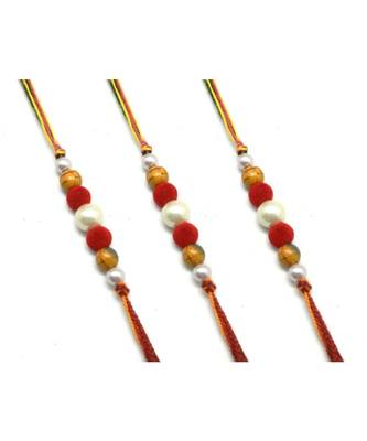 Multicolor Jewellery Designer Fancy Stylish Beautiful Combo (Set Of 3) Rakhi For Brother 1