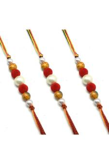 Multicolor Jewellery Designer Fancy Stylish Beautiful Combo (Set Of 3) Rakhi For Brother
