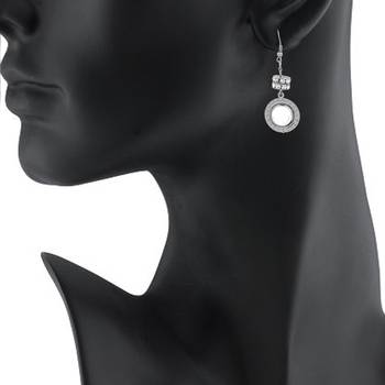 Grey Color Pearl Earing Round Design For Womens & Girls 5