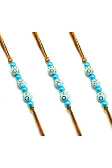 Multicolor Jewellery Designer Fancy Stylish Beautiful Combo (Set Of 3) Rakhi For Brother