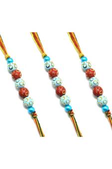 Multicolor Jewellery Designer Fancy Stylish Beautiful Combo (Set Of 3) Rakhi For Brother