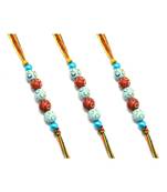Multicolor Jewellery Designer Fancy Stylish Beautiful Combo (Set Of 3) Rakhi For Brother