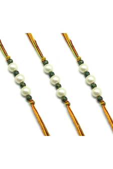 Multicolor Jewellery Designer Fancy Stylish Beautiful Combo (Set Of 3) Rakhi For Brother